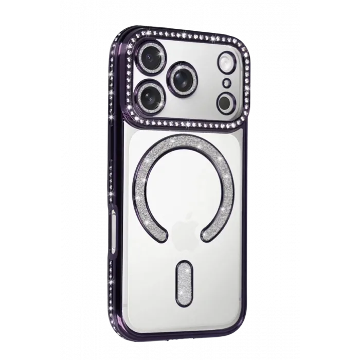 Newface Apple iPhone 17 Pro Max Joke Simli Magneticsafe Kılıf - Derin Mor