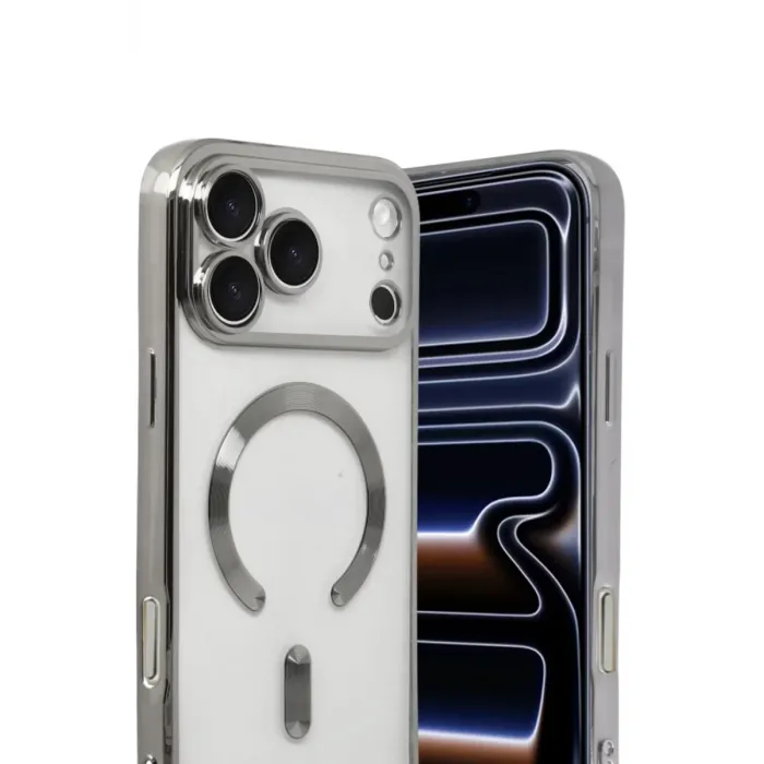 Newface Apple iPhone 17 Pro Max Kross Magneticsafe Kapak - Gümüş