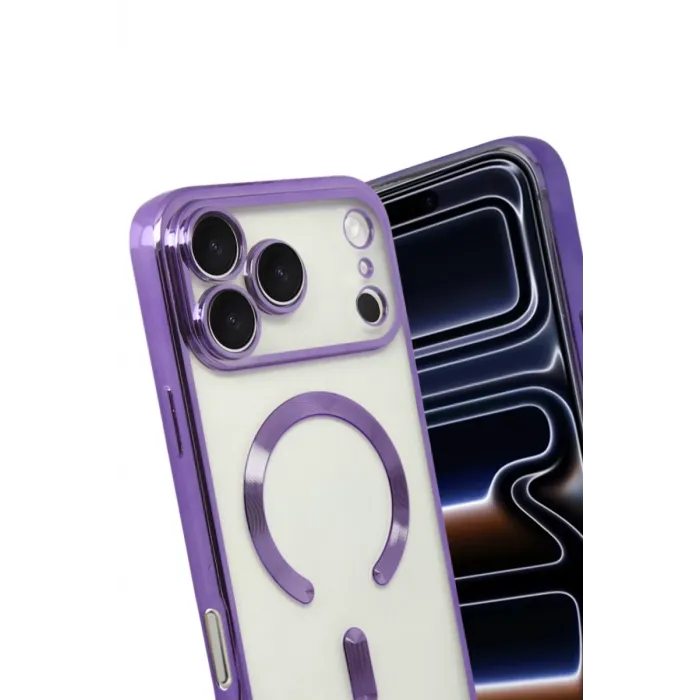 Newface Apple iPhone 17 Pro Max Kross Magneticsafe Kapak - Mor