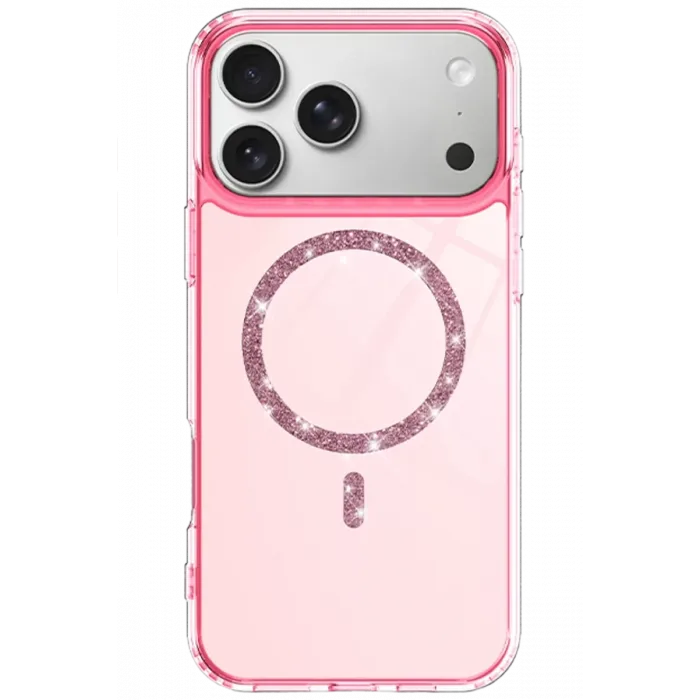 Newface Apple iPhone 17 Pro Max Live Diamond Magsafe Kapak - Pembe