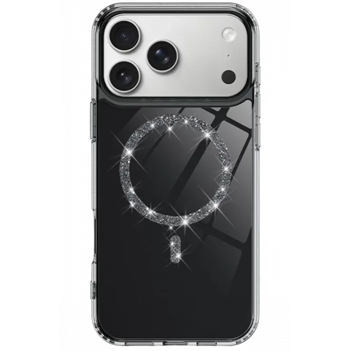 Newface Apple iPhone 17 Pro Max Live Diamond Magsafe Kapak - Siyah