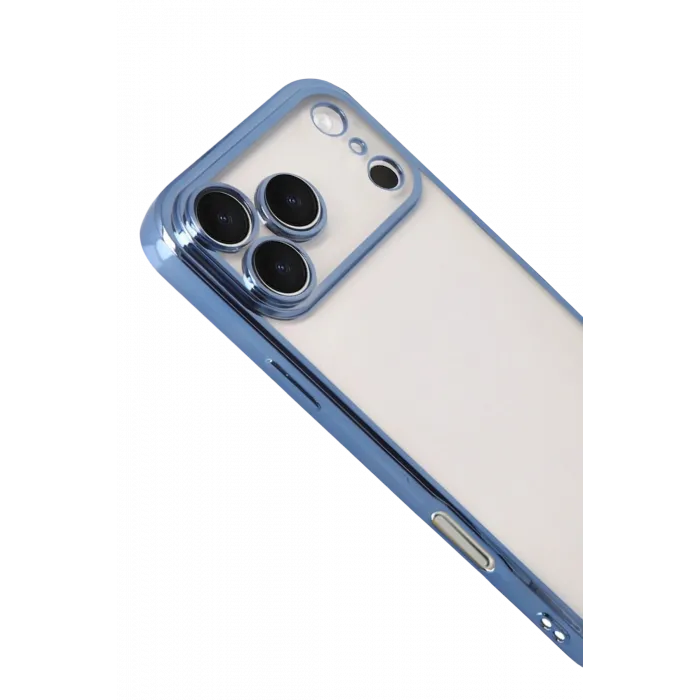 Newface Apple iPhone 17 Pro Max Razer Lensli Silikon - Açık Mavi