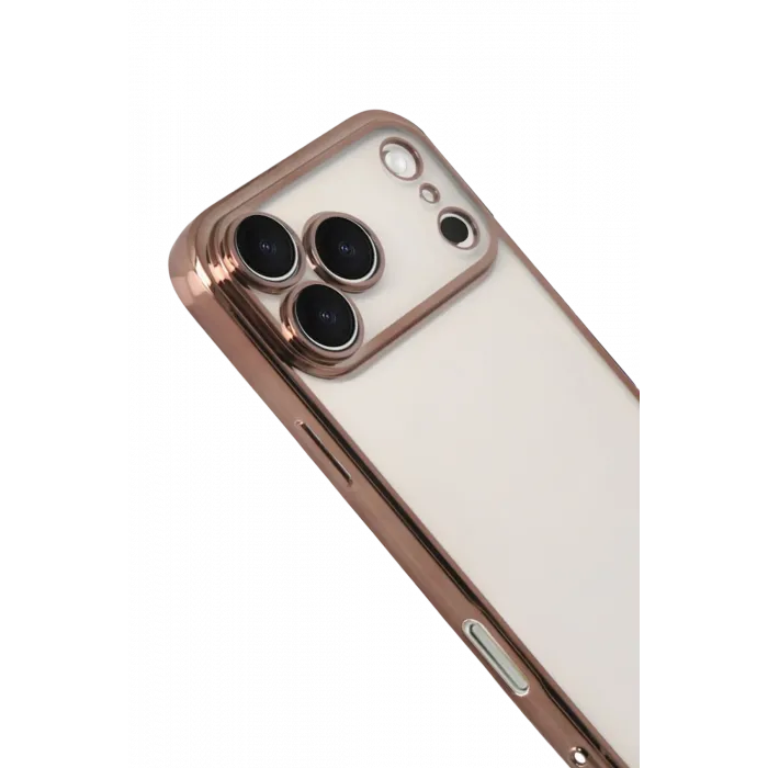 Newface Apple iPhone 17 Pro Max Razer Lensli Silikon - Çöl Titanyum