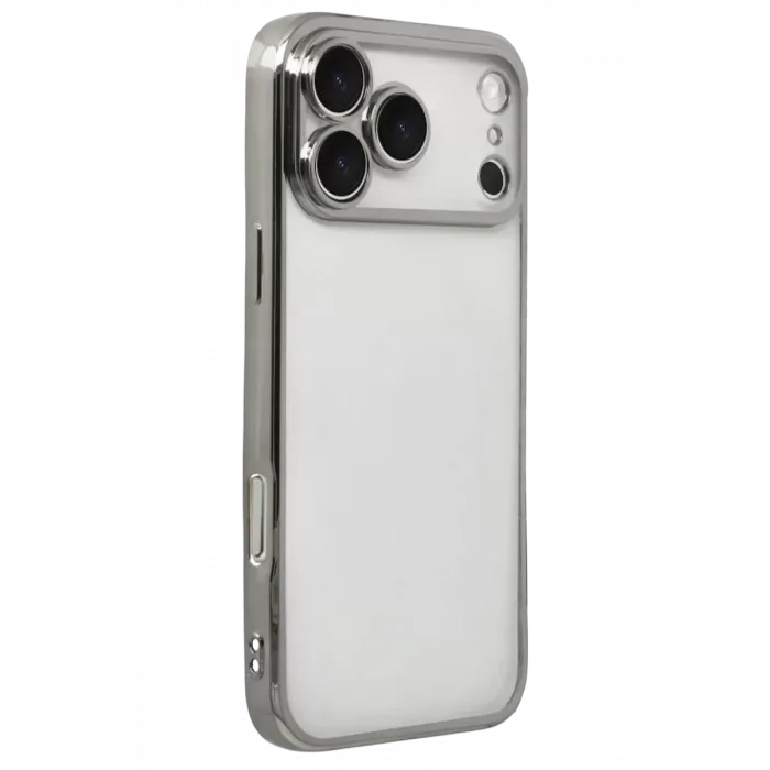 Newface Apple iPhone 17 Pro Max Razer Lensli Silikon - Gümüş