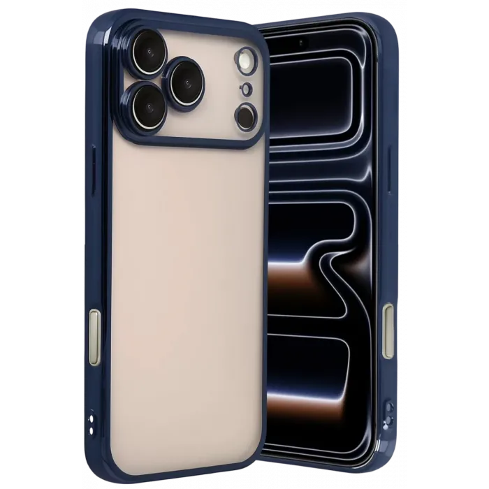 Newface Apple iPhone 17 Pro Max Razer Lensli Silikon - Lacivert