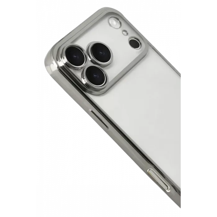 Newface Apple iPhone 17 Pro Razer Lensli Silikon - Gümüş