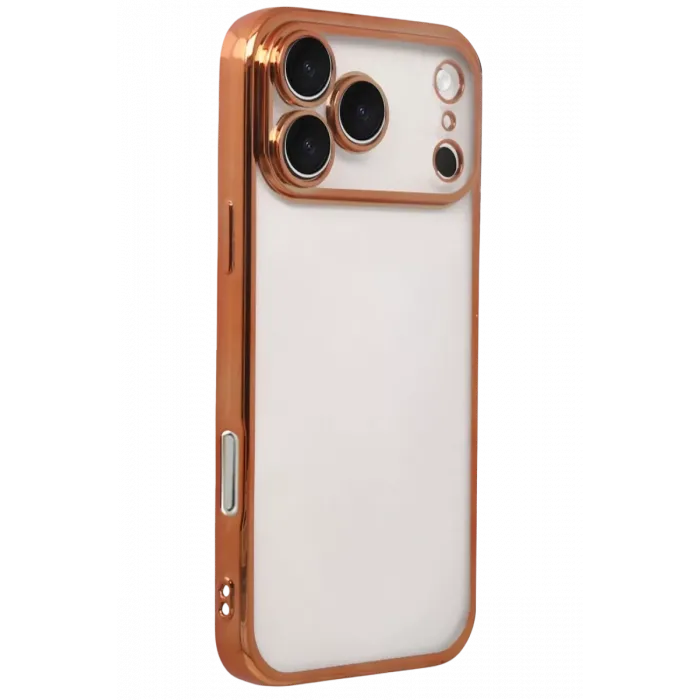 Newface Apple iPhone 17 Pro Razer Lensli Silikon - Turuncu