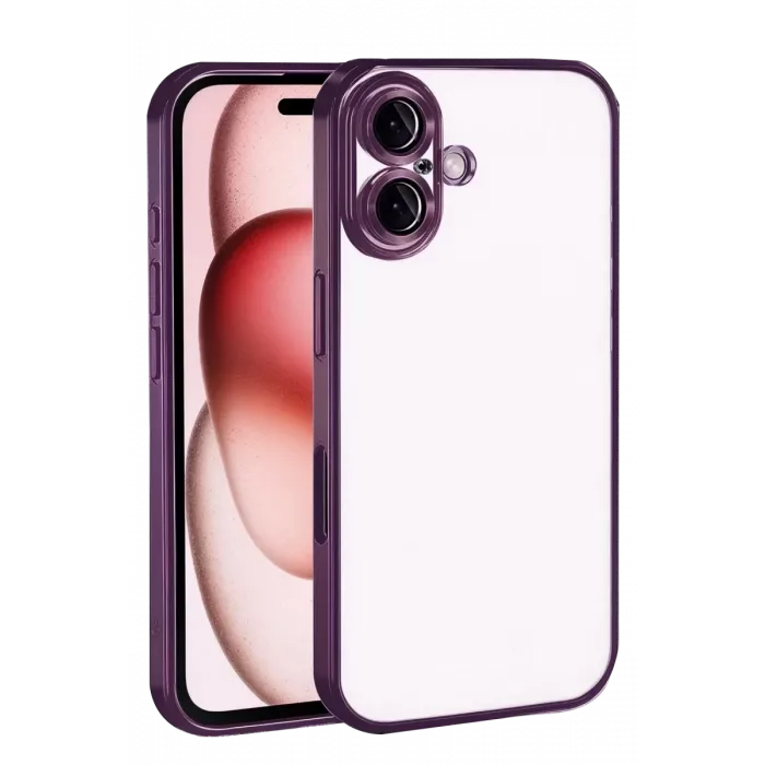 Newface Apple iPhone 17 Razer Lensli Silikon - Açık Mor