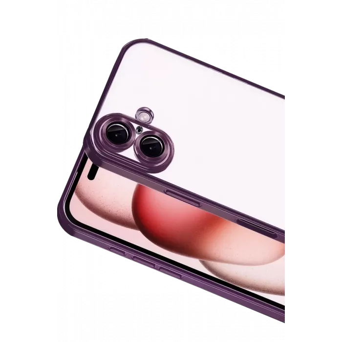 Newface Apple iPhone 17 Razer Lensli Silikon - Açık Mor