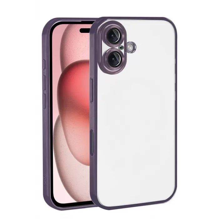 Newface Apple iPhone 17 Razer Lensli Silikon - Mor