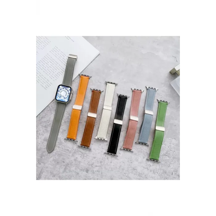 Newface Apple Watch 38mm KR414 Daks Deri Kordon - Siyah