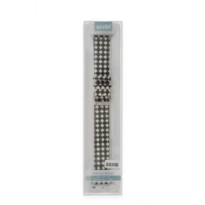 Newface Apple Watch 42mm Karo Motif Kordon - Siyah