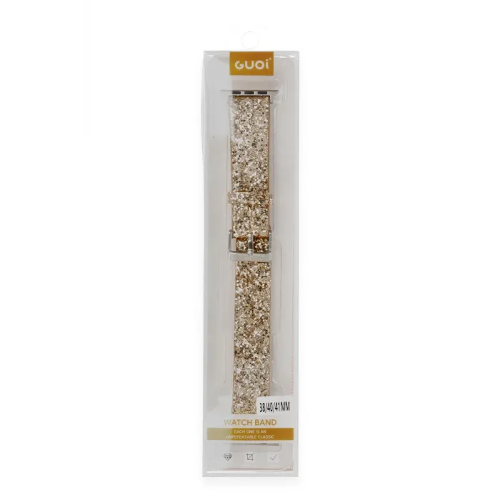 Newface Apple Watch 42mm Starry Taşlı Kordon - Gold