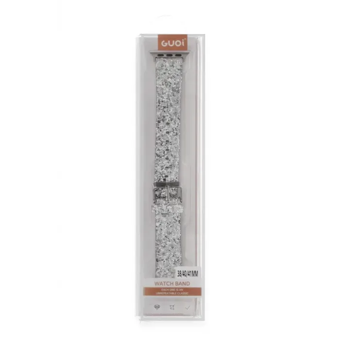 Newface Apple Watch 42mm Starry Taşlı Kordon - Gümüş