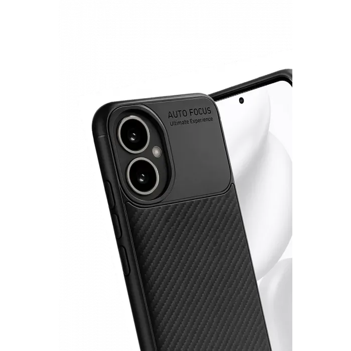 Newface Honor 400 Kılıf Auto Focus Karbon Kapak - Siyah