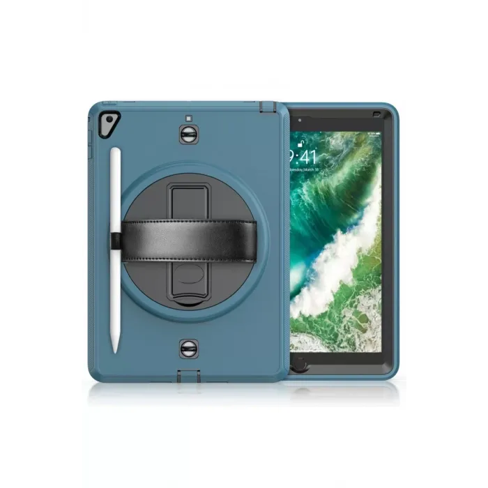 Newface iPad 5 Air 9.7 Kılıf Strap-C Otterbox Tablet Kapak - Mavi
