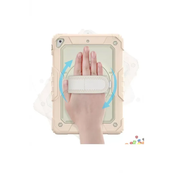 Newface iPad 5 Air 9.7 Kılıf Strap New Tablet Kapak - Pembe