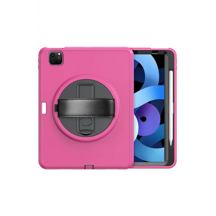 Newface iPad Pro 11 (2018) Kılıf Hand Strap Tablet Kılıfı - Pembe