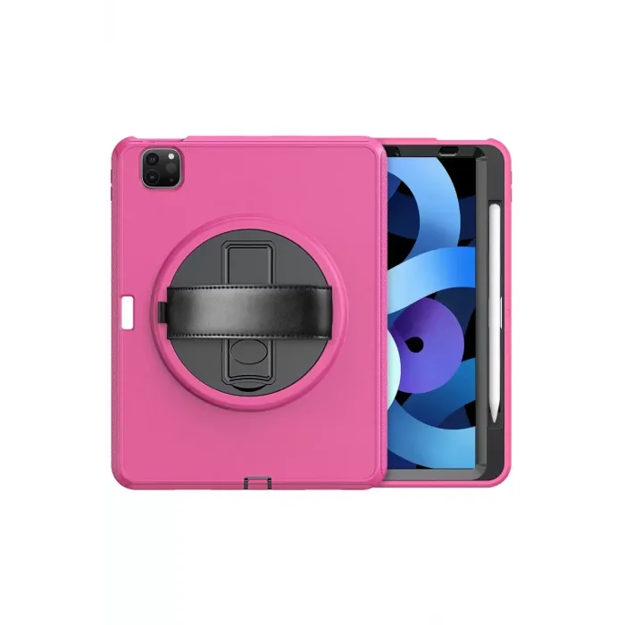 Newface iPad Pro 11 (2018) Kılıf Hand Strap Tablet Kılıfı - Pembe
