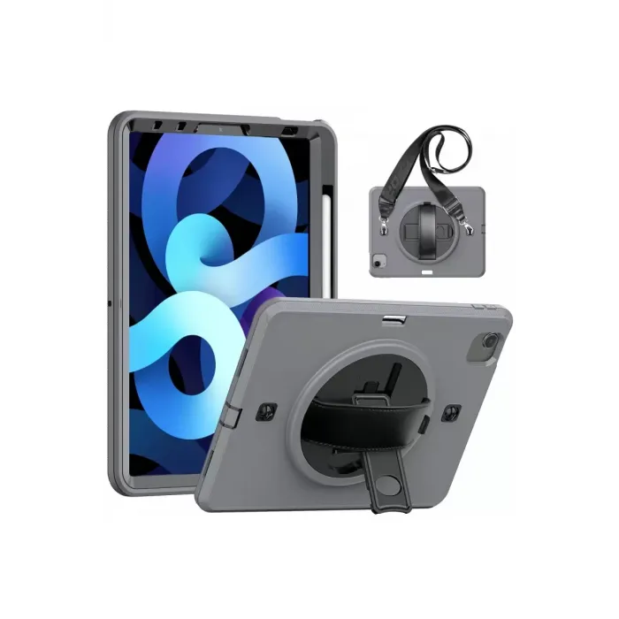 Newface iPad Pro 11 (2020) Kılıf Strap-C Otterbox Tablet Kapak - Gri
