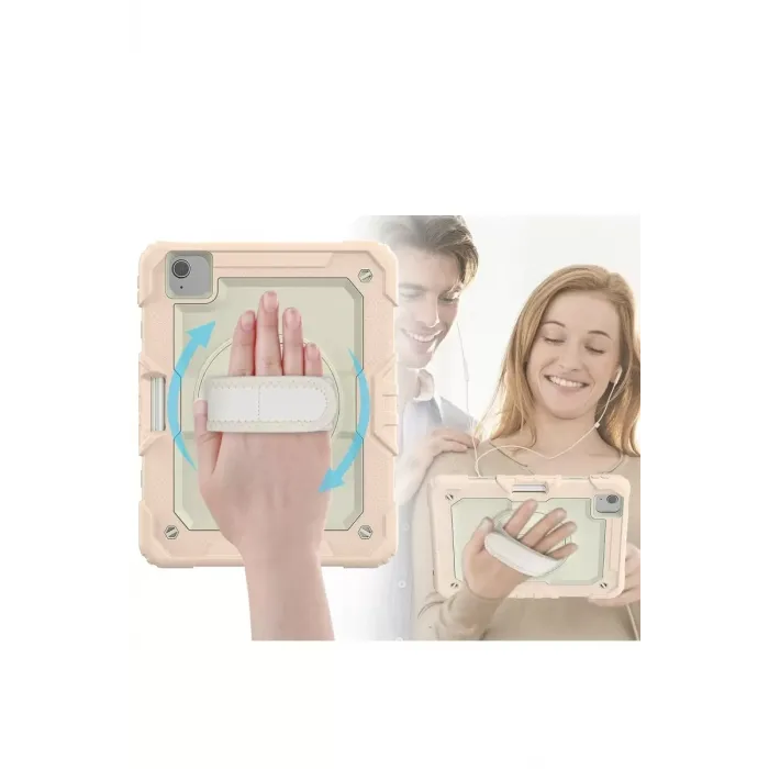 Newface iPad Pro 11 (2020) Kılıf Strap New Tablet Kapak - Pembe
