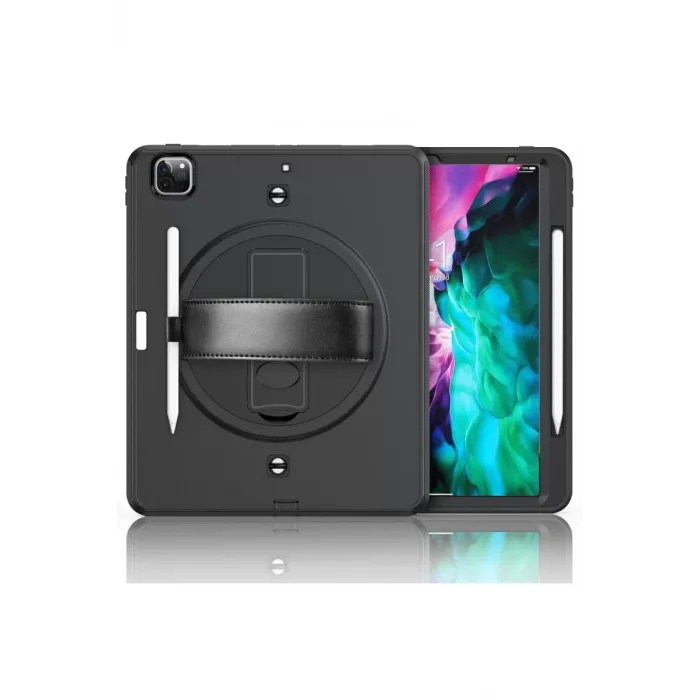 Newface iPad Pro 12.9 (2021) Kılıf Strap-C Otterbox Tablet Kapak - Siyah