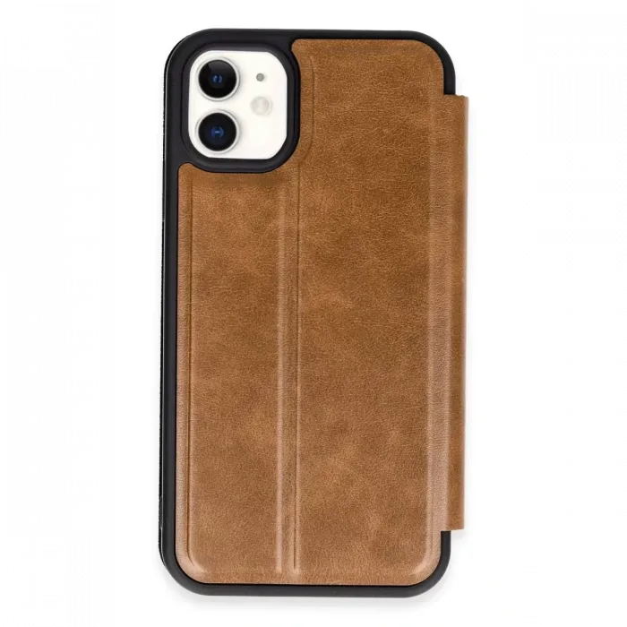 Newface iPhone 11 Kılıf Flip Cover - Taba