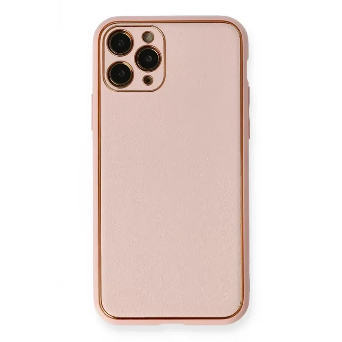 Newface iPhone 11 Pro Kılıf Coco Deri Silikon Kapak - Pembe