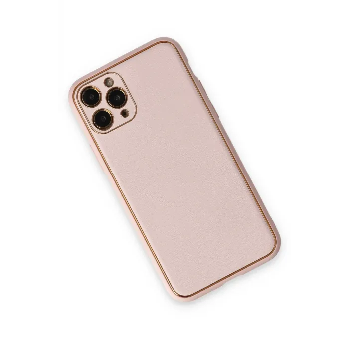 Newface iPhone 11 Pro Kılıf Coco Deri Silikon Kapak - Pudra
