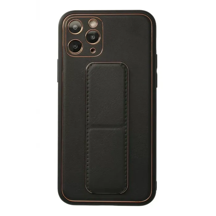 Newface iPhone 11 Pro Kılıf Coco Deri Standlı Kapak - Siyah