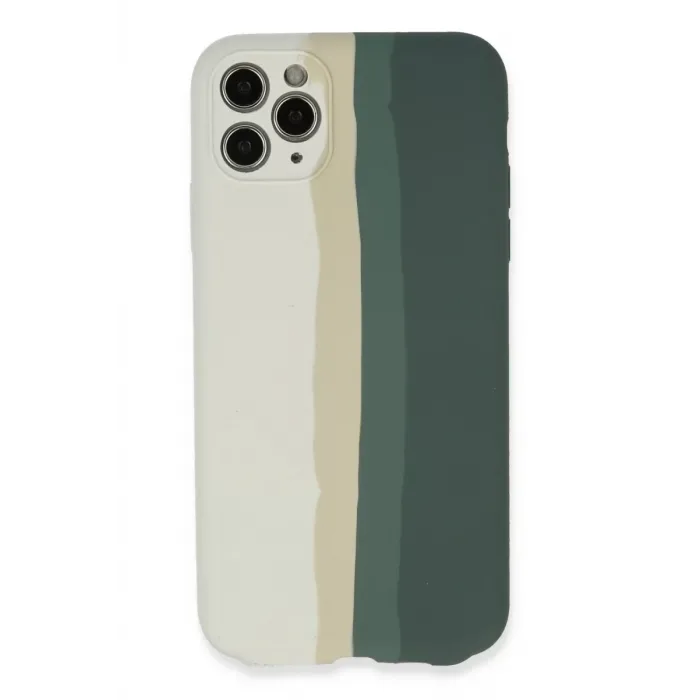 Newface iPhone 11 Pro Kılıf Ebruli Lansman Silikon - Beyaz-Gri