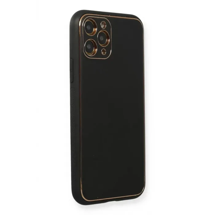 Newface iPhone 11 Pro Max Kılıf Coco Deri Silikon Kapak - Siyah