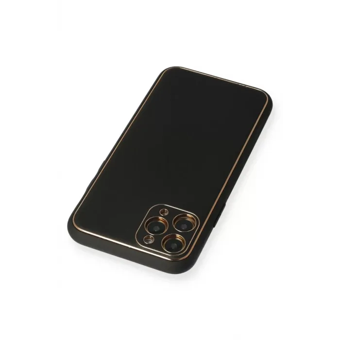 Newface iPhone 11 Pro Max Kılıf Coco Deri Silikon Kapak - Siyah