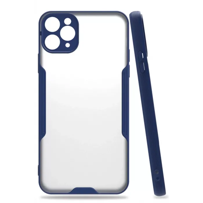 Newface iPhone 11 Pro Max Kılıf Platin Silikon - Lacivert