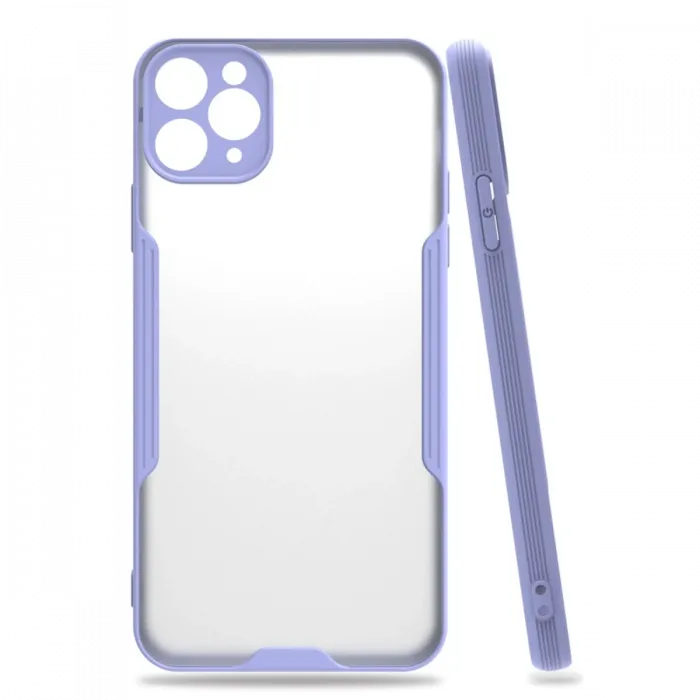 Newface iPhone 11 Pro Max Kılıf Platin Silikon - Lila