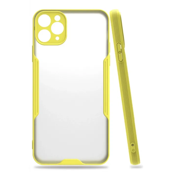 Newface iPhone 11 Pro Max Kılıf Platin Silikon - Sarı