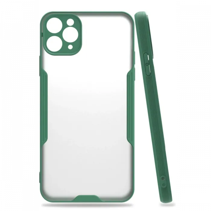 Newface iPhone 11 Pro Max Kılıf Platin Silikon - Yeşil