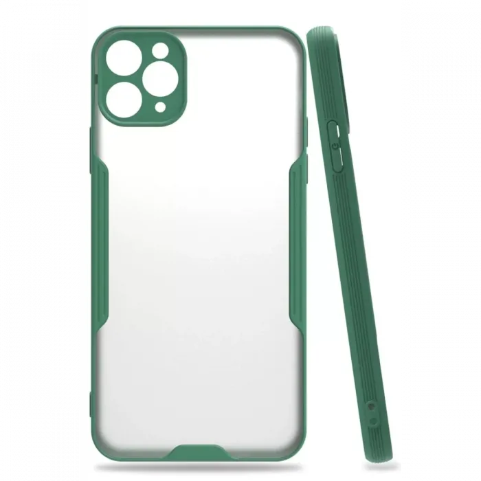 Newface iPhone 11 Pro Max Kılıf Platin Silikon - Yeşil