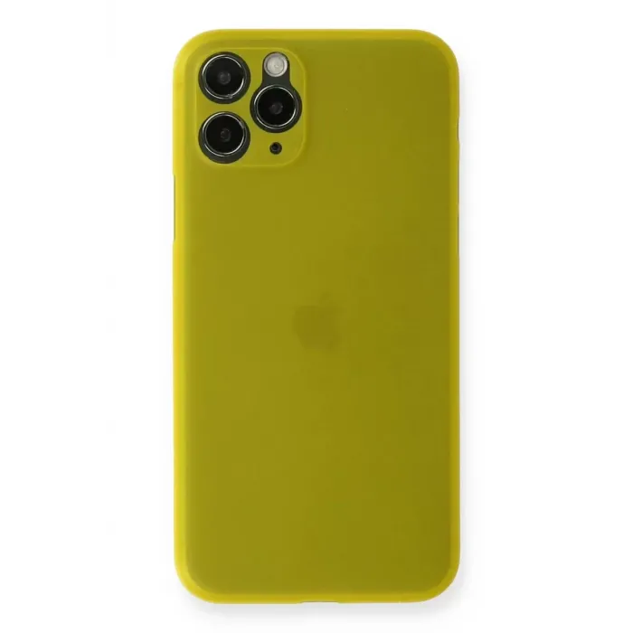 Newface iPhone 11 Pro Max Kılıf PP Ultra İnce Kapak - Sarı