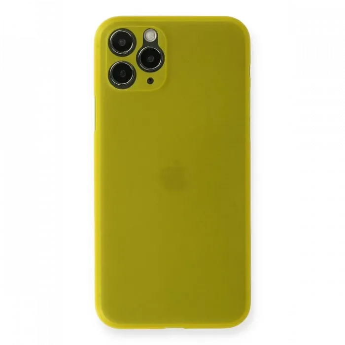 Newface iPhone 11 Pro Max Kılıf PP Ultra İnce Kapak - Sarı