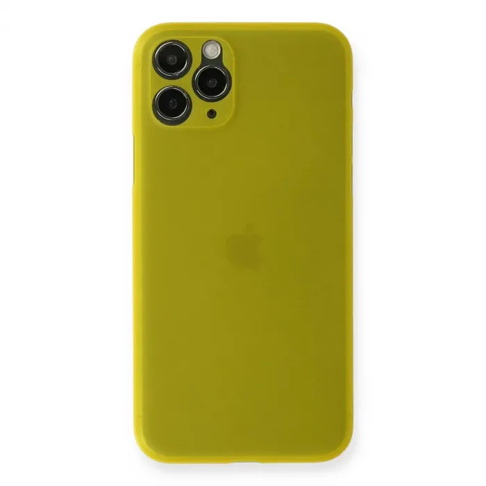 Newface iPhone 11 Pro Max Kılıf PP Ultra İnce Kapak - Sarı