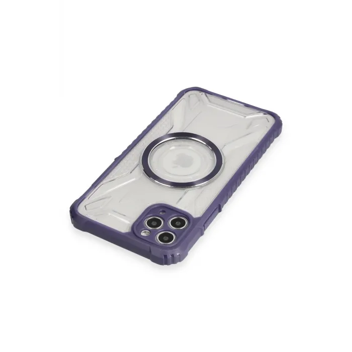 Newface iPhone 11 Pro Max Kılıf Prag Magneticsafe Kapak - Derin Mor