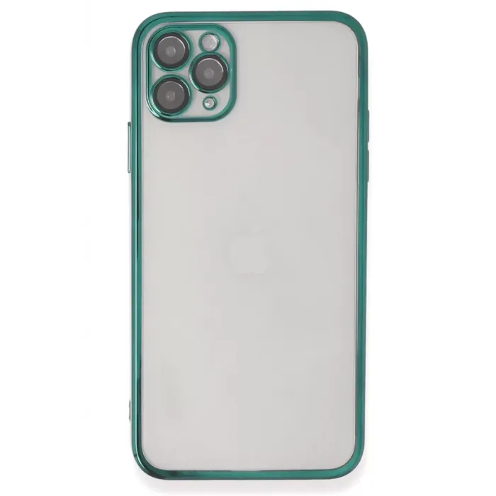 Newface iPhone 11 Pro Max Kılıf Razer Lensli Silikon - Yeşil