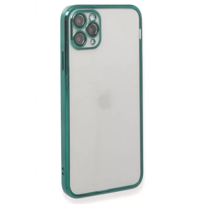 Newface iPhone 11 Pro Max Kılıf Razer Lensli Silikon - Yeşil