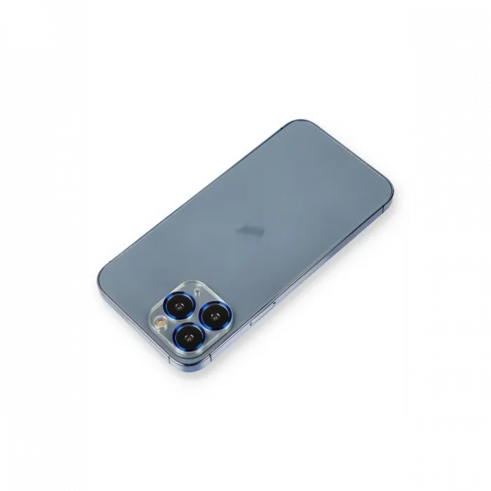 Newface iPhone 11 Pro Max Metal Kamera Lens Koruma Cam - Mavi