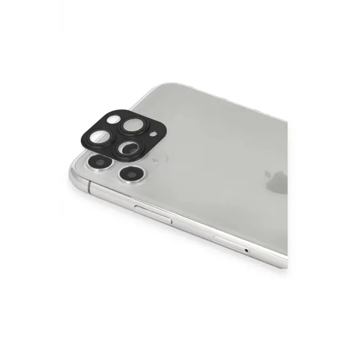 Newface iPhone 11 Pro Max Pers Alüminyum Kamera Lens - Siyah