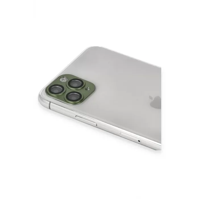 Newface iPhone 11 Pro Max Pers Alüminyum Kamera Lens - Yeşil