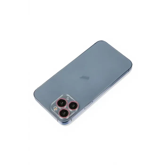 Newface iPhone 11 Pro Max Shine Kamera Lens Koruma Cam - Pembe