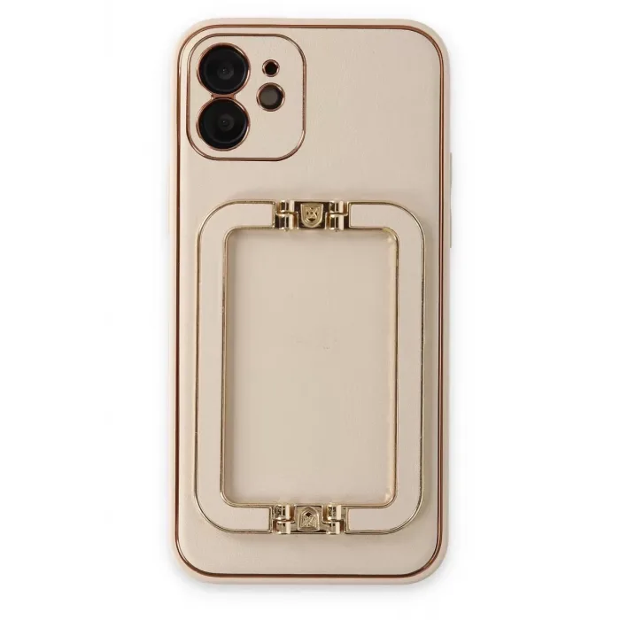 Newface iPhone 12 Kılıf Coco Elit Kapak - Gold