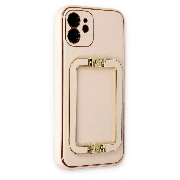Newface iPhone 12 Kılıf Coco Elit Kapak - Gold